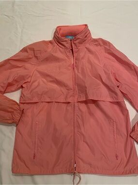 Vintage Woolrich Teton Group Coral Pink Lightweight Rain Jacket, Med,Hidden Hood